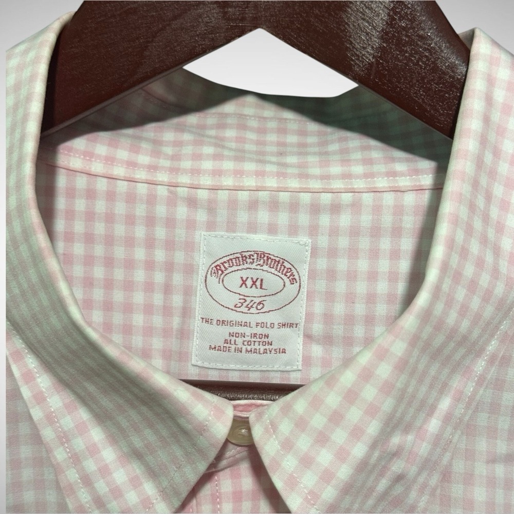 Brooks Brother Shirt Mens 2XL 346 pink Long Sleeve Button Down Pre Owned - Picture 2 of 7